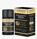 Lorenti Hair Keratin Fibers | Hair Building Powder | Instant Fix, Volumizing Smooth | No Clump | Medium Brown 27.5 gr