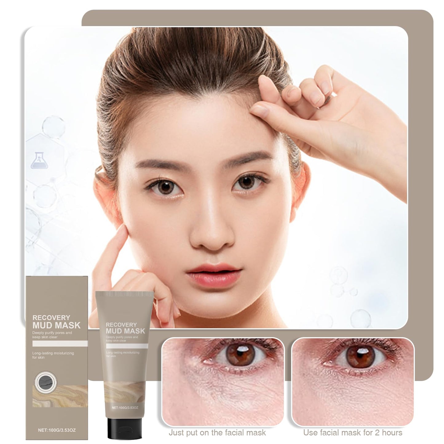 Ninnyi Mud Mask, Recovery Mud Mask Korean, Hydrating & Moisturizing (100 ml)