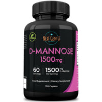NGU Next Gen U D Mannose - 1500 mg - Health Food Supplement - 120 Vegan Caplets - Helps Support a Healthy Urinary Tract & Bladder - by NextGenU