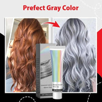 2 In 1 Natural Essence Extract Silver Hair Dye,Metallic Silver Gray Hair Dye,Silv/er Gray Natural Ha/ir Dye Cream,Perment Hair Color Silv/er Dye,Grey Semi-Permanent Hair Colour,Sil/ver Grey Colour