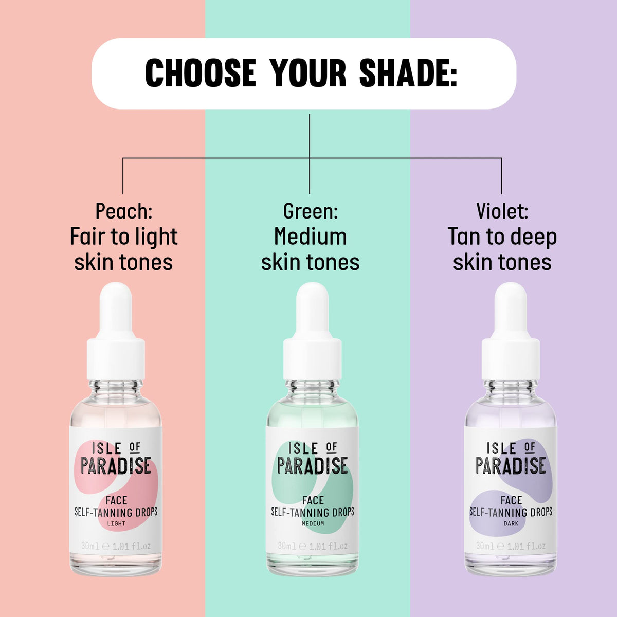 Isle of Paradise Self Tanning Face Drops Medium (30 ml) Add Self Tanning Drops to Skin Care Natural Ingredients & Vegan