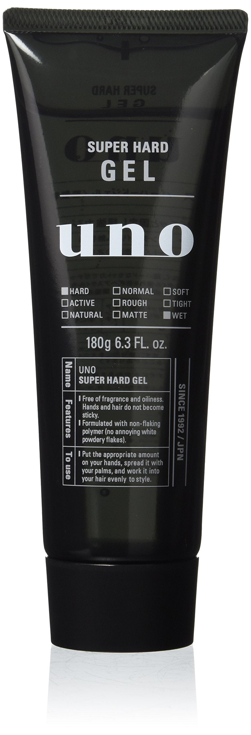 UNO Shiseido Uno Men's Hair Styling Super Hard Gel Wet Effect 180g