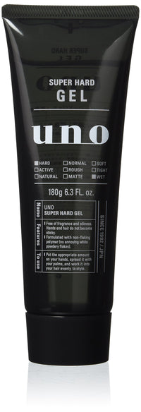 UNO Shiseido Uno Men's Hair Styling Super Hard Gel Wet Effect 180g