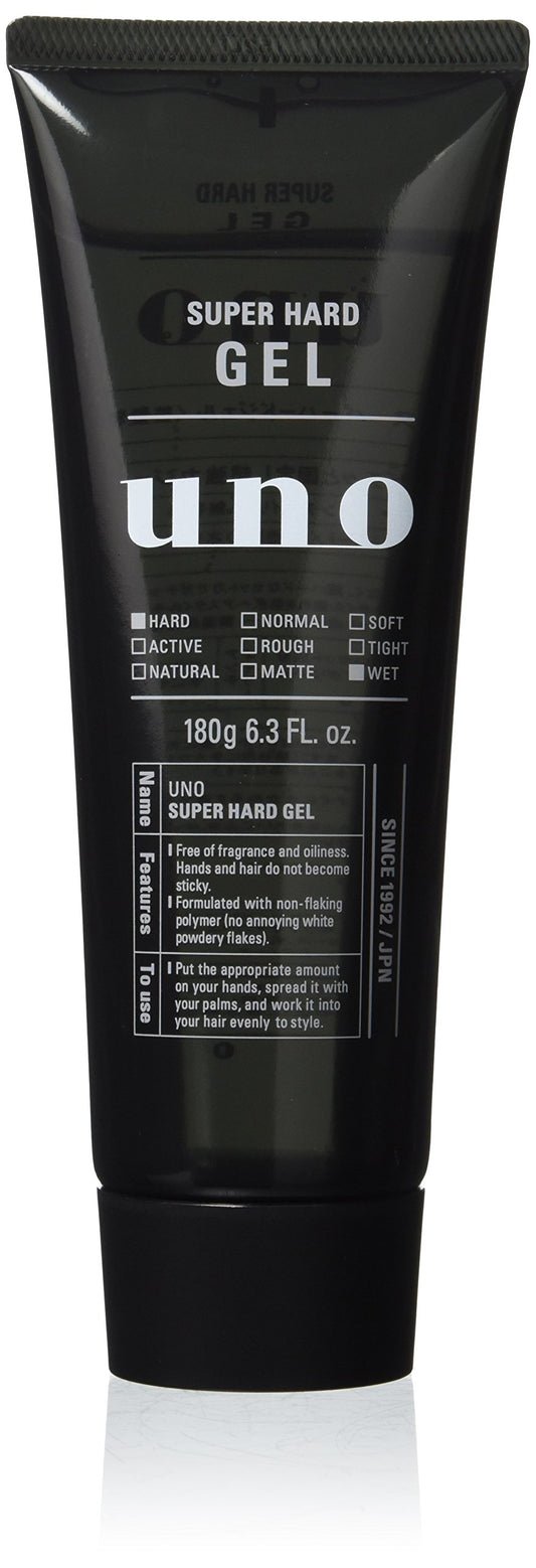 UNO Shiseido Uno Men's Hair Styling Super Hard Gel Wet Effect 180g