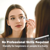 Lower Lash Stamp, 2 in 1 Bottom Lashes Stamp, Eyeliner Pen Lower Lash Stamp Set for Girls Women Quick Eye Makeup for Beginner Waterproof Sweat Proof Long Lasting (Black)