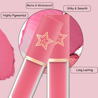 LYNTYAOU Light Pink Matte Lip Stick, Matte Rose Pink Liquid Lipstick for Women, Longlasting Silky Smooth Full-Coverage Non-fading Lipsticks, Waterproof Non-Sticky Tinted Lip Balm for Women