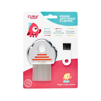 Cubik Stainless Steel Lice and Nits Comb with Magnifying Glass and Brush - Complete Kit 3 in 1 - 100% Natural Lice and Nits Removal - Gentle Treatment - Ideal for the Whole Family