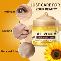 Shengqialun Bee Venom Cream With Honey - Face & Neck Anti Wrinkle Cream For Fine Line - All-in-One Face Moisturiser For Tightening, Wrinkle Removal & Anti Aging