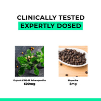 LOVE LIFE SUPPLEMENTS High Strength Organic Ashwagandha KSM-66®, 600mg per Capsule, 2 Month Supply - 60 Capsules, 5% Withanolides, Bioperine® for Increased Absorption, Zero Fillers, Lab Tested - Love Life Supplements