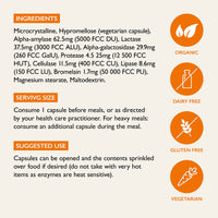 Udo's Choice Digestive Enzymes - 7 Plant Based Digestive Enzymes - Optimise The Absorption & Use of Nutrients - Vegetarian, Gluten Free & Dairy Free - 90 Vegecaps - One a Day