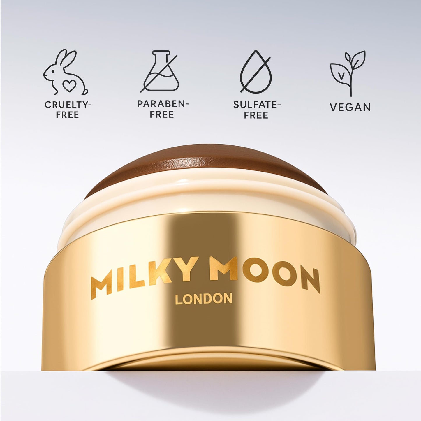 Milky Moon London Stellar Cheeks Cream Bronzer, Buildable, Lightweight, Long-Lasting Formula for Cheeks, Eyes & Lips, Infused with Coconut & Jojoba, Cappuccino