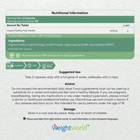 WeightWorld Organic Psyllium Husk Capsules - 2100mg in 3 Powder Capsules- High Strength Prebiotic Fiber Supplement- 180 Powder Capsules- High in Soluble Fibre Helps You Feel Fuller & Stay Regular