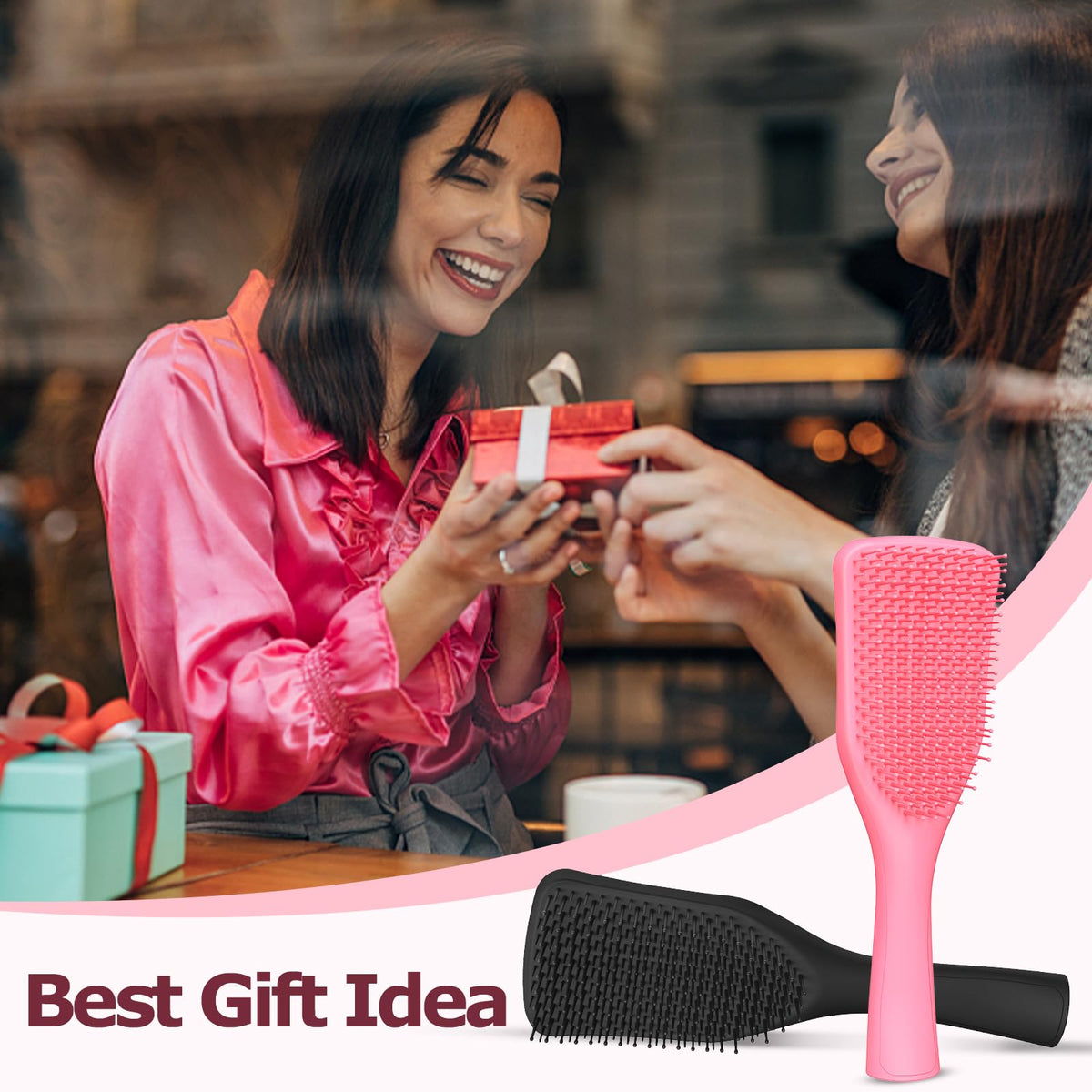 SHINLEA Ultimate Detangler Hairbrush, Anti Tangle Hairbrush for Wet and Dry Hair, Reduces Breakage, Eliminates Knots, Detangles All Hair Types, Detangler Brush for Hair Straightening, Styling