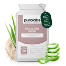 Purolabs Psyllium Husk Capsules – Organic Psyllium Husk 99.9% High Purity Fibre Supplement with Aloe Vera – Natural Digestive Support for Gut Health, Bowel Regularity & Daily Wellness – 90 Capsules