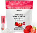 STRVLUE Lab Tested Creatine Monohydrate Powder | Strawberry Flavour | 30 Travel Sachets | Ultra‑Fine Micronised | Zero Sugar | Supports Muscle Growth, Strength, Recovery & Performance, Cognition,for Men&Women