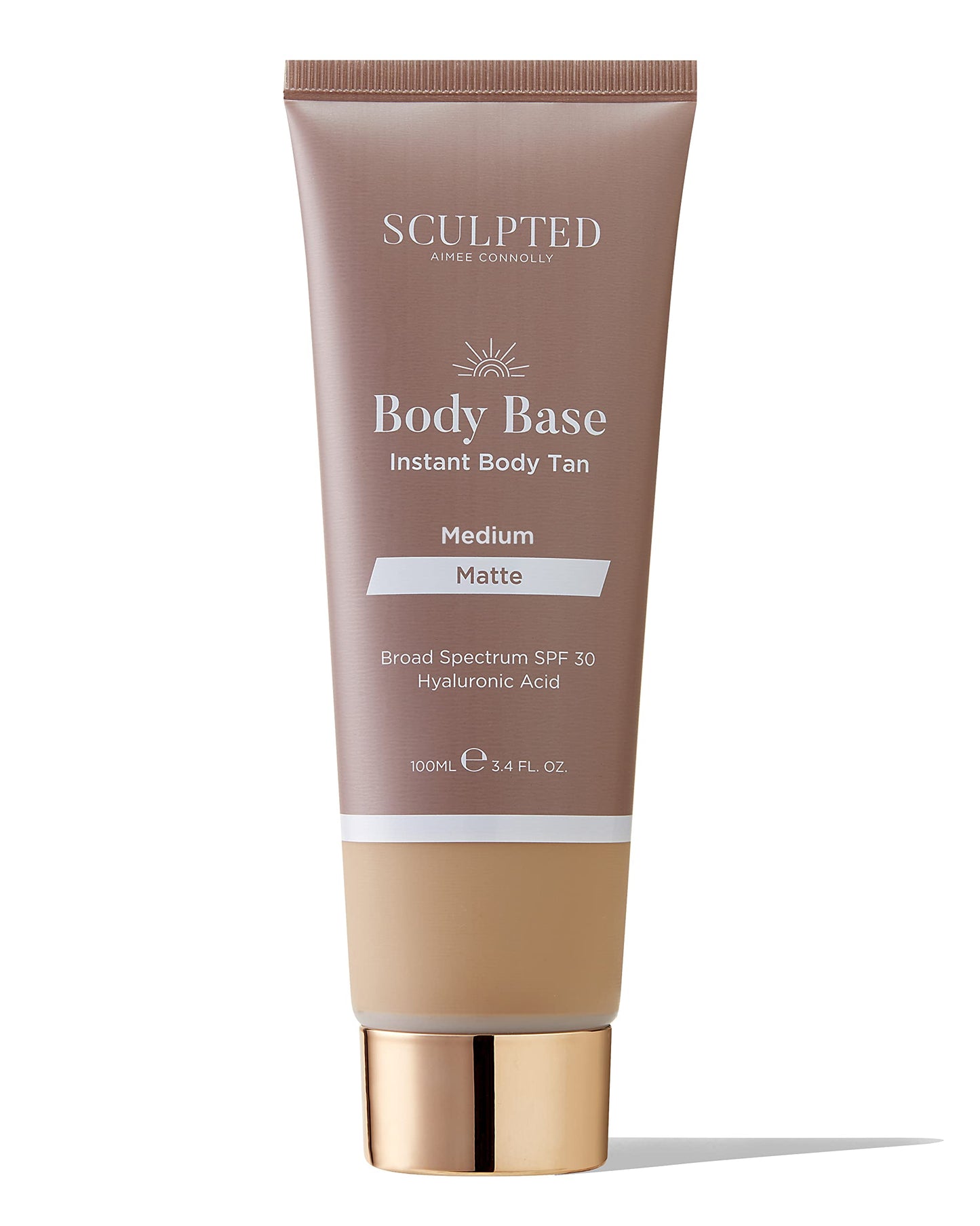 SCULPTED by Aimee Connolly Body Base Instant Tan from Sculpted by Aimee Connolly 100ml - Water-Resistant, Hydrating, Luminous Lotion with SPF30 for an Instant Natural Tan (Medium Matte)