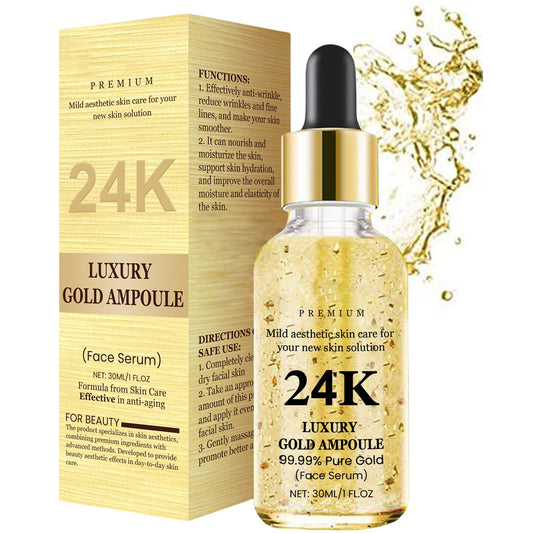 AuraBeen 24K Gold Serum for Face - Pure Gold Hydrating Serum for Glowing Complexion, Deep Hydrating, Improve Skin Texture