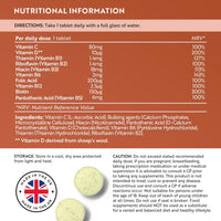 Vitamin B Complex High Strength with Vitamin D + Vitamin C 500 Tablets for +1 Year of Supply, Energy-Yielding Metabolism - Reduction of Tiredness & Fatigue (EFSA) Made in The UK by Nutravita