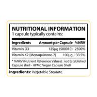 X Supplements Vitamin D3 5000 IU with K2 100μg | 1-A-Day | 60 High Strength Vitamin D Tablets | MK-7 Menaquinone | Vitamin D3 | Bone, Immune & Heart Support | Supplements for Adults