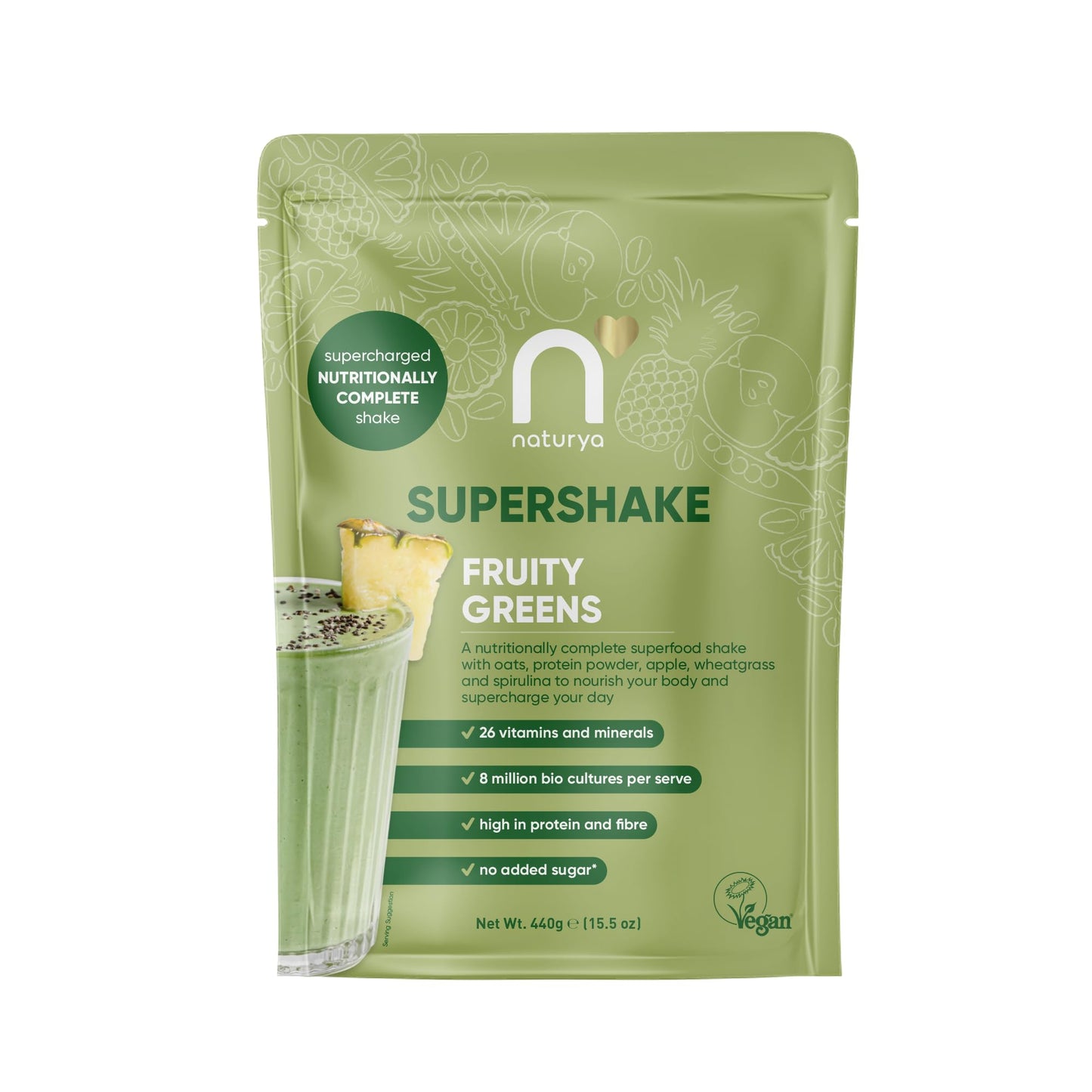 Naturya SuperShake Fruity Greens 440g
