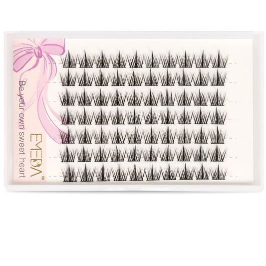 EMEDA Cluster Lashes 70 Pcs DIY False Eyelashes Anime C Curl Individual Lashes12mm Manga Lashes DIY Eyelash Extensions Thin Band Natural Cluster Lash Kit (12mm)