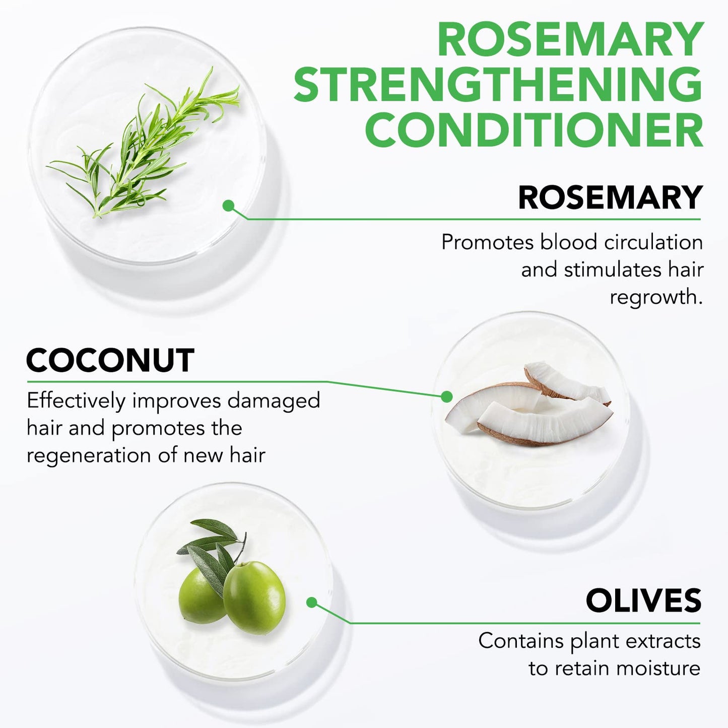 Bibonse Rosemary Conditioner, Rosemary Mint Conditioner, Organic Hair Growth Conditioner for Dry Damaged Hair, Supports Hair Strengthing, Nourishes Scalp, Biotin Hair Conditioner for Men Women, 300 ml
