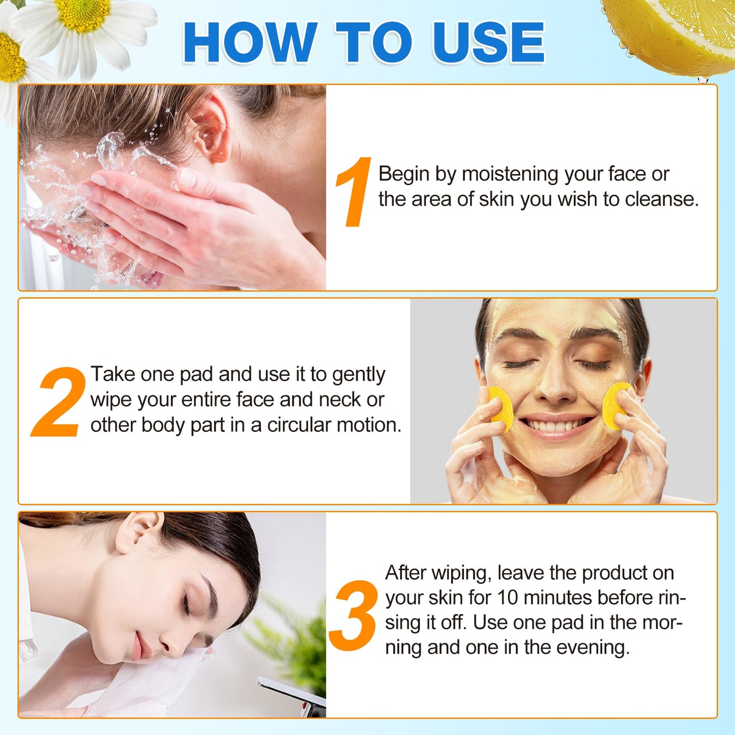 Kojic Acid and Turmeric Pads - 40 Pcs Turmeric Exfoliating Foaming Pads -Kojic Acid Turmeric Cleansing Pads for Face - Water and Oil Blance Turmeric Kojic Pads Gentle & Non-Irritating