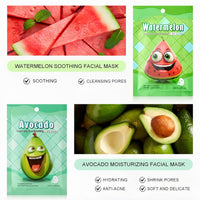 SinceReal Face Masks Skincare, 7 Sheet Fruit Face Mask Hydrating and Smoothing, Improve Dullness & Brighten, Face-Mask for Teenage Girls for All Skin Types
