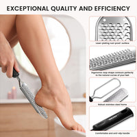 BEZOX Pedicure Foot File Foot Scraper for Hard Skin (XL Size) -Hard Skin Remover Used on Wet or Dry Feet- Huge Plane Surface Foot Scrubber for Soft & Smooth Heels(Black)