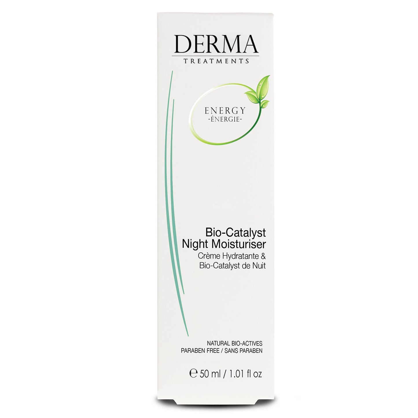 Derma Treatments Bio-Catalyst Night Moisturiser with Vitamin E & Coconut Oil which aims to deeply hydrate and nourish the skin 50ml