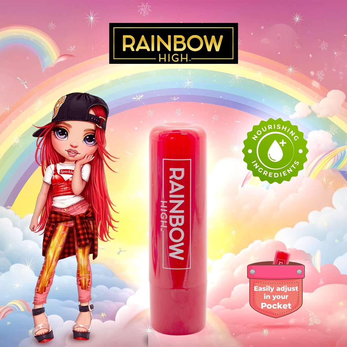 Uroda Rainbow High Kids Lip Balm - Nourishing and Moisturizing Lip Balm with Delicious Watermelon Flavour for Soft, Smooth Lips - Fun and Tasty Treat for Kids