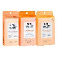 VOESH Pedi In a Box 4 Step Fruity Trio 3 Pack, Mango Delight, Tangerine Twist, and Vitamin Recharge, At Home Pedicure Treatment, At Home Pedi, Spa Treatment, Vegan Beauty, Foot Spa, Luxury