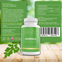 Lily Green Supplements Lily Green Organic Moringa Capsules | High Strength Pure Moringa Supplement | No Artificial Additives | 90 Vegan Capsules | Made in UK