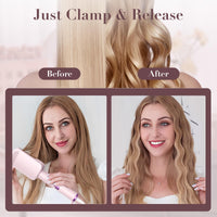 AISEELY 32MM Ceramic Curling Wand - 3 Barrel Deep Wave Hair Curler with Adjustable Temp (160°C-220°C), Anti-Scald Design & Travel Lock | Frizz-Free Waves for All Hair Types | Pink