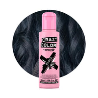 Crazy Color Black Semi-Permanent Hair Dye. Highly Pigmented Blue Black Conditioning & Oil Nourishing Vegan Formula | No Bleach or Ammonia | 100ml