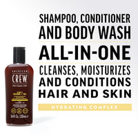 American Crew 3-in-1 Shampoo, Conditioner and Body Wash Ginger and Tea, 250 ml