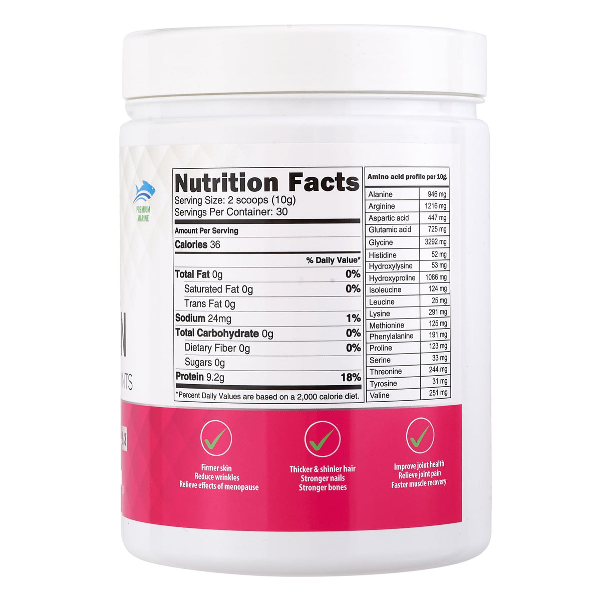 Impeccable IMPECCABLE Marine Collagen Powder - Hydrolysed Collagen Peptides 10,000 mg. Skin, Hair, Nails & Joint Support - Unflavoured, Easy-Mix Collagen Supplement for Women & Men. 300 g / 30 Servings.