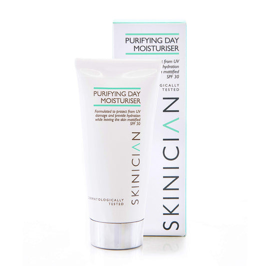 SKINICIAN Purifying Day Moisturiser SPF30 - Lightweight Moisturising Face Cream for Oily Skin - Mattifying Lotion - Anti-Wrinkle Face Moisturiser - Hydrating Formula Suitable for Problem Skin (50ml)