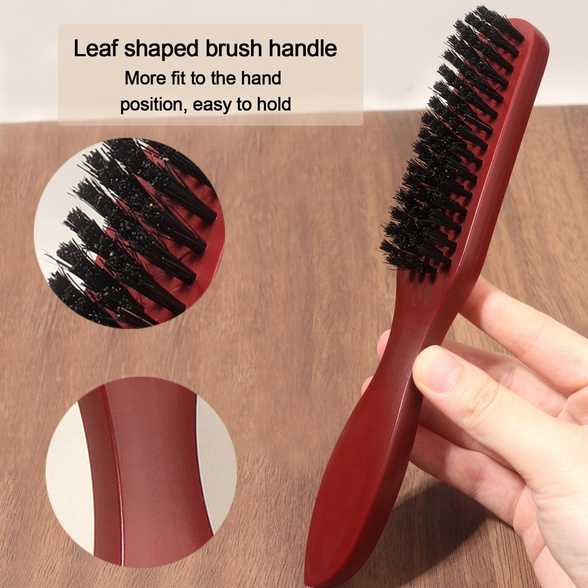 ZPLASK Slick Back Hair Brush, Slick Back Brush, Slick Brush, Boar Bristle Hair Brush Hair Gel Brush for Afro Wet Curly Hair or Damaged Hair Reducing Hair for Combing Beard Hair