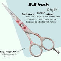 wish beauty,the royal elegance Wishbeauty Pre-Style Magic White Hair Scissors 5.5 Inches Offset Design Forged Special German Steel, Hair Cutting Scissors Shears, Barber Hairdressing Scissor Salon Razor Edge (Magic White)