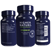 HIGHER NATURE Higher Nature - Vitamin D3 - Supports Immunity - Supports Muscle Function - The Sunshine Vitamin - 120 Capsules