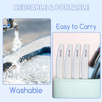 Selistamm 12 PCS Double Sided Emery Board Nail Files, 100/100 Grit for Acrylic & Natural Nails, Washable & Reusable
