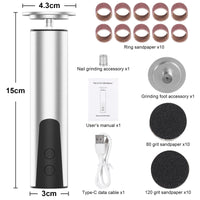 jianyana Jianyana 2 in 1 Electric Foot File, 6-Speed Pedicure Sets for Feet Electric Foot File Hard Skin Remover for Dry Dead Hard Skin Feet Callus Remover for Feet Care Exfoliator (Silver)