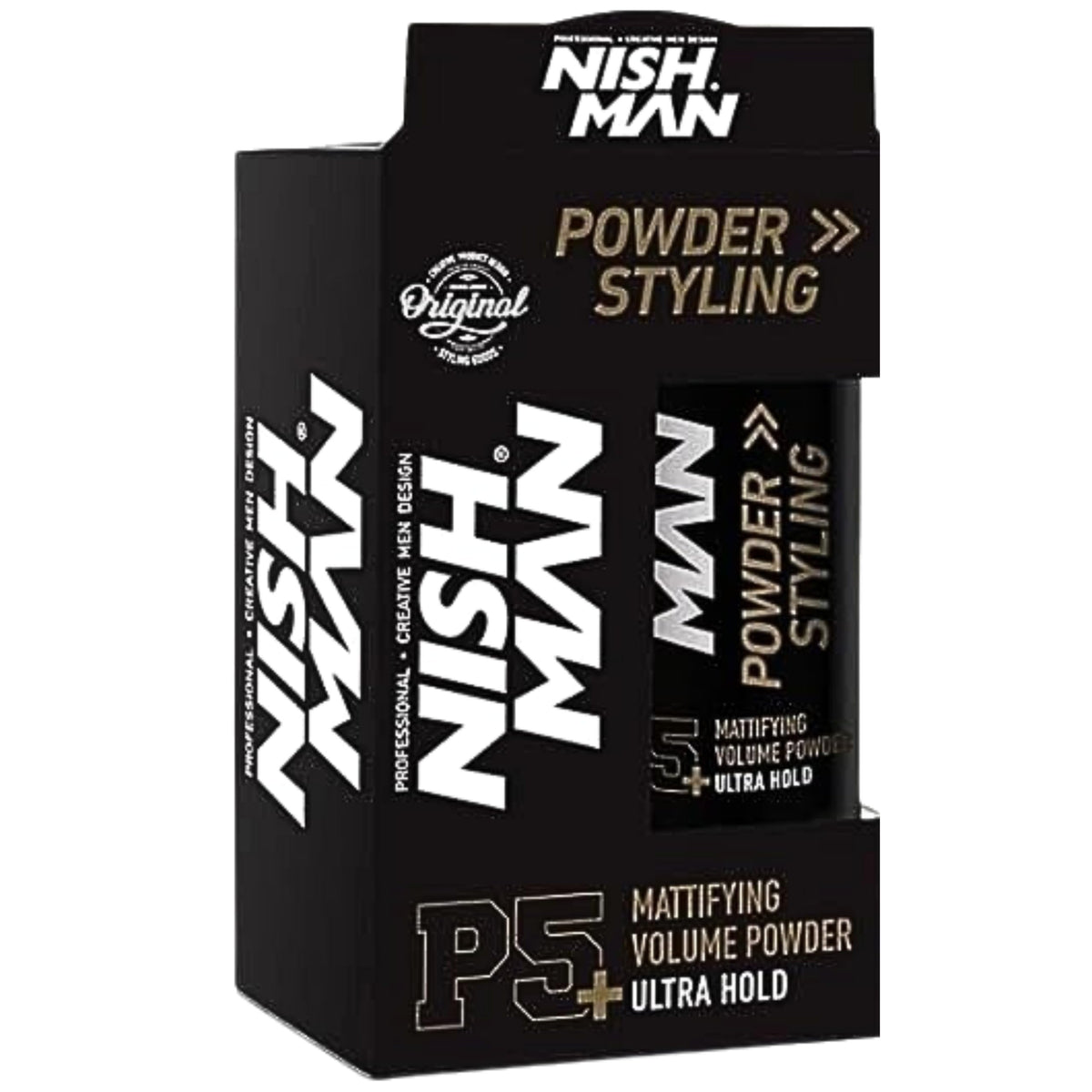 nishman NISHMAN Hair Volume Powder, 20 gr | Ultra Hold | Natural Matte Look | Hair Styling Powder Men | Hair Texture Powder Wax | Texturising, Volumising Hair Powder Men (P5+ Ultra Hold)