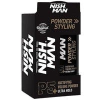 nishman NISHMAN Hair Volume Powder, 20 gr | Ultra Hold | Natural Matte Look | Hair Styling Powder Men | Hair Texture Powder Wax | Texturising, Volumising Hair Powder Men (P5+ Ultra Hold)