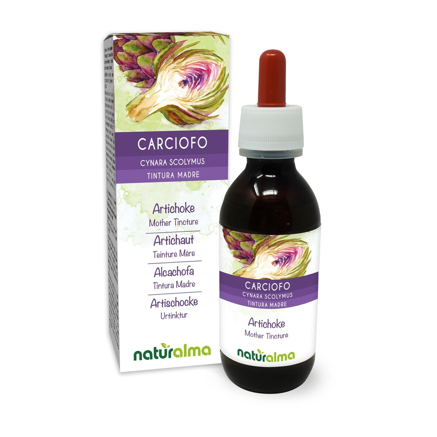 Artichoke (Cynara scolymus) Leaves Alcohol-Free Mother Tincture Naturalma - Liquid Extract Drops 120 ml - Food Supplement - Vegan