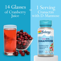 SOLARAY D-Mannose with Cranactin Cranberry and Vitamin C - 60 Vegan Capsules Not Tablets - D Mannose Supplement - Non GMO & Lab Verified - Solaray