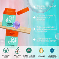 Skincare Bundle with 2 x Bubble Skincare Slam Dunk Hydrating Moisturiser 30ml - Aloe Vera Juice + Vitamin E + Avocado Oil + Niacinamide and Mojee Beauty Canvas Bag