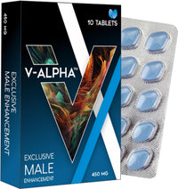 V-ALPHA - Longer, Stronger, and Harder – Performance and Stamina Endurance Booster Herbal Supplement for Men with Ginseng – 10 Tablets