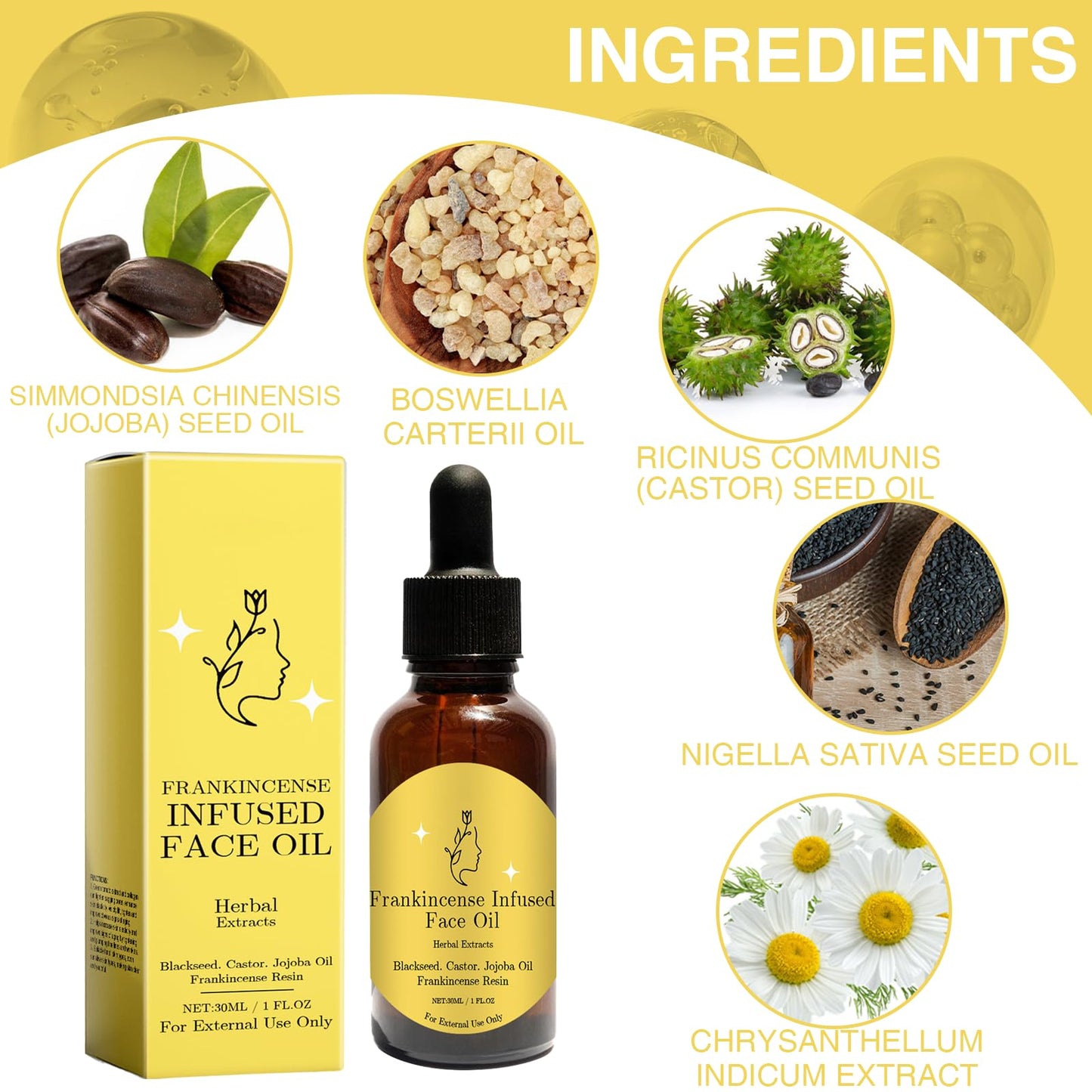 Leogony 2Pcs Frankincense Oil for Skin, Organic Moisturizing Frankincense Resin Cold Pressing Essence, Smooths Fine Lines and Wrinkles